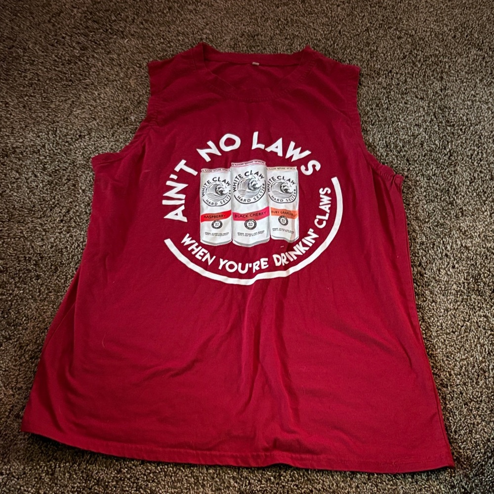 Red Graphic Sleeveless Top